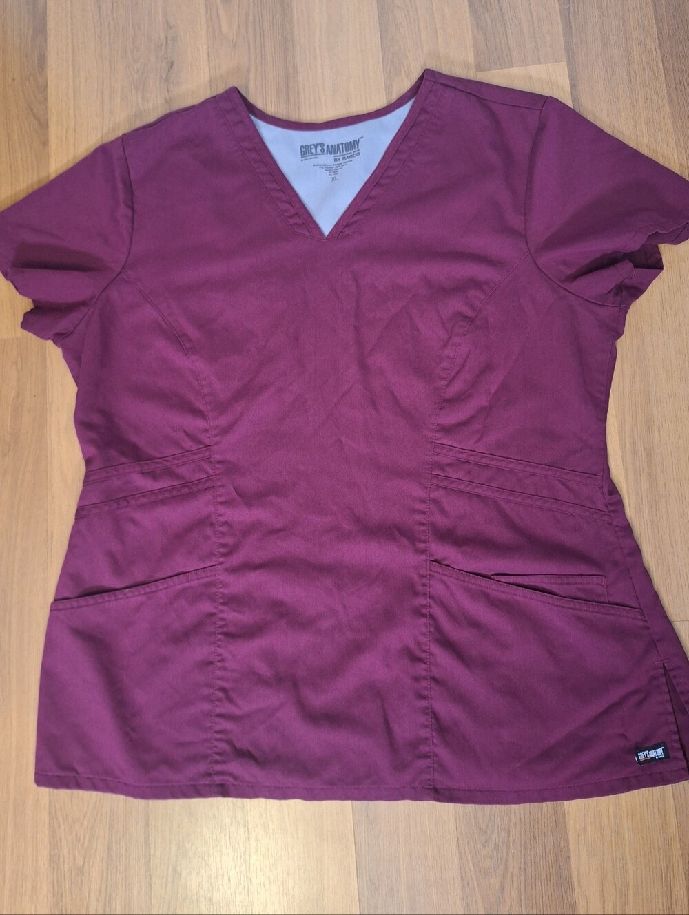 Grey's Anatomy, Barco Women's Scrub Top. Wine, Burgundy.